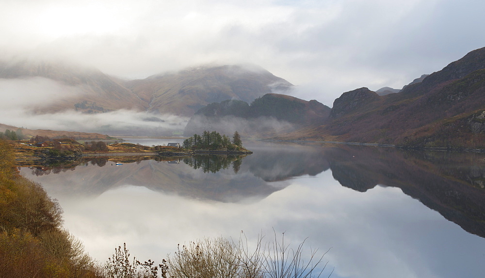 A view of Loch Long, Kintail, Highlands, Scotland, United Kingdom, Europe