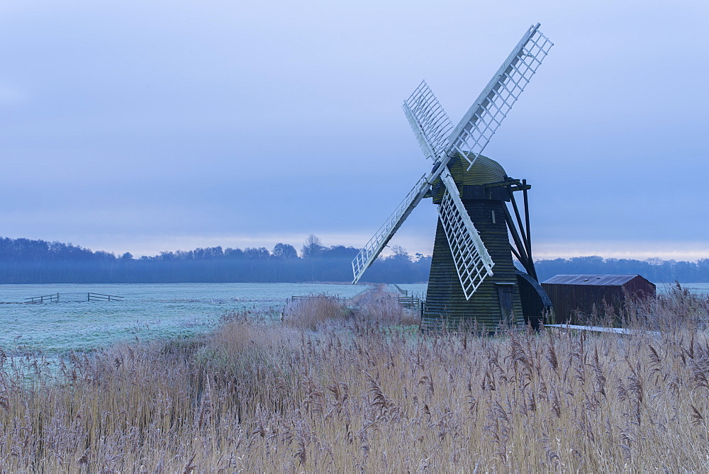 A view of Herringfleet Smock Mill at Herringfleet, Suffolk, England, United Kingdom, Europe