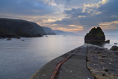 A view of Pettico Wick, St. Abb's Head Nature Reserve, Berwickshire, Scotland, United Kingdom, Europe