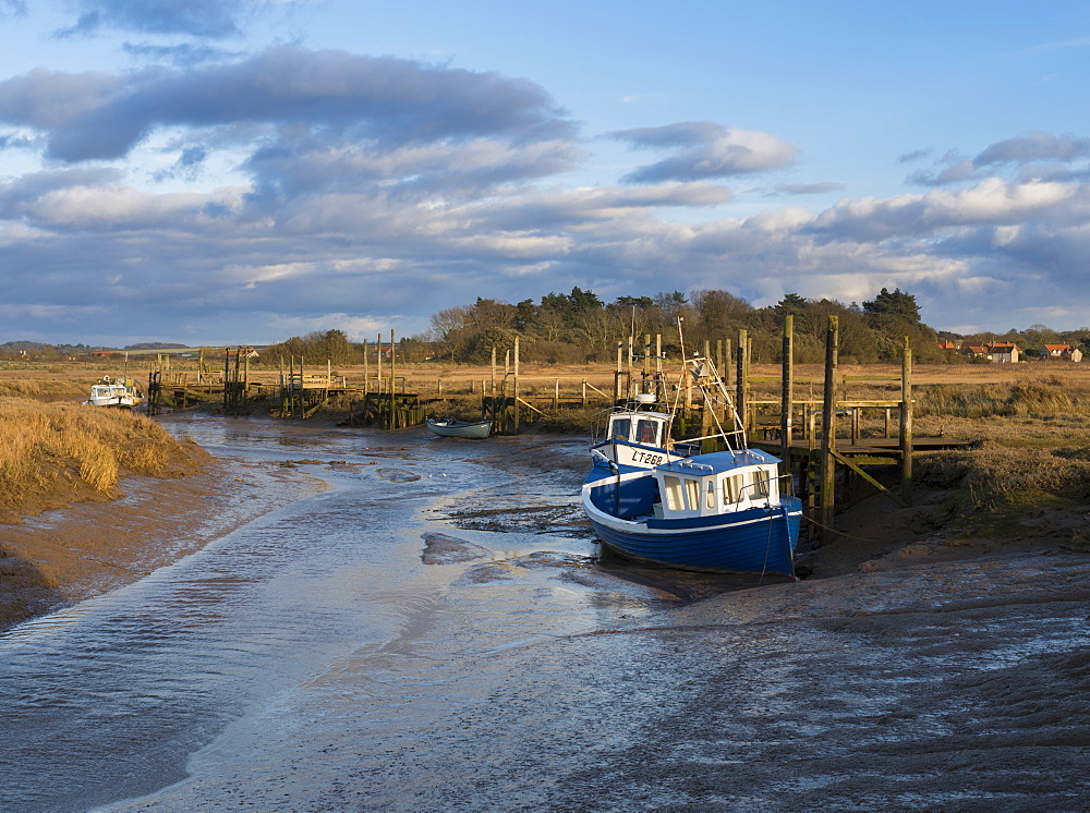 A view of the mooring at Thornham, Norfolk, England, United Kingdom, Europe