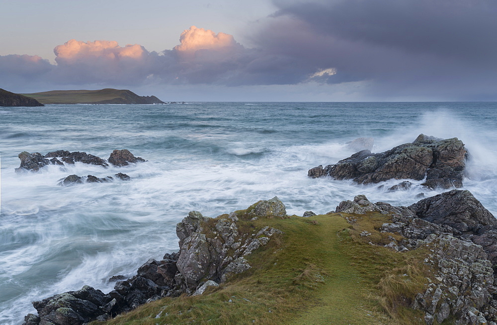 A stormy coastal scene from Sango Bay, Durness, Sutherland, Scotland, United Kingdom, Europe