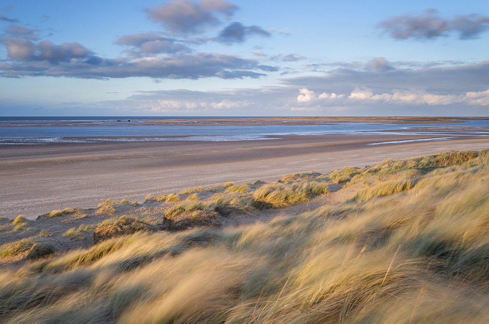 A windy evening at Brancaster Beach, Norfolk, England, United Kingdom, Europe