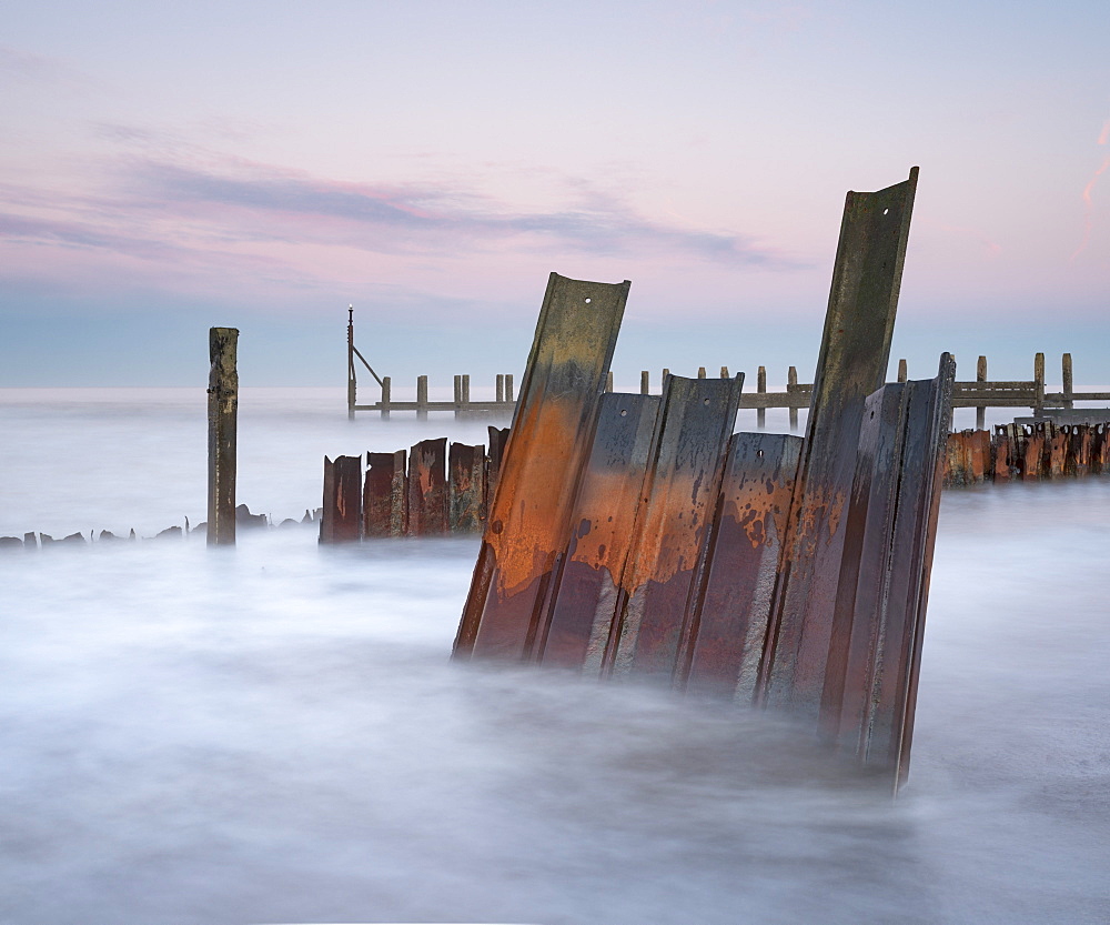 Sea defences at Happisburgh, Norfolk, England, United Kingdom, Europe