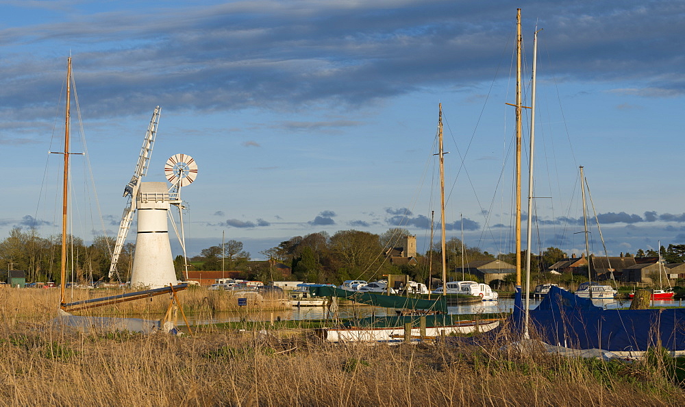 A view of the village of Thurne, Norfolk, England, United Kingdom, Europe