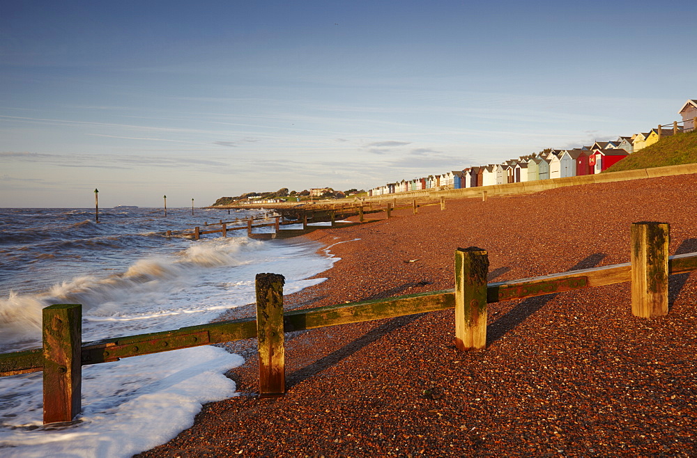 The beach at Felixstowe on the Suffolk Coast on an August morning, Felixstowe, Suffolk, England, United Kingdom, Europe