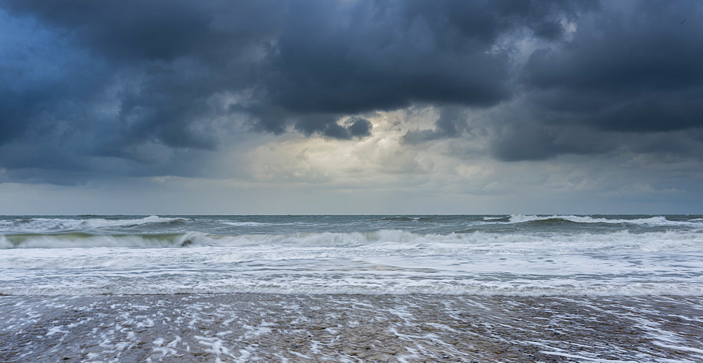 A stormy sea and sky at Happisburgh, Norfolk, England, United Kingdom, Europe