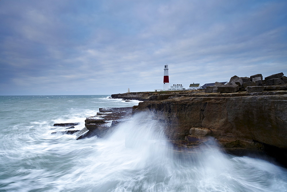 A stormy winter morning at Portland Bill, Jurassic Coast, UNESCO World Heritage Site, Dorset, England, United Kingdom, Europe