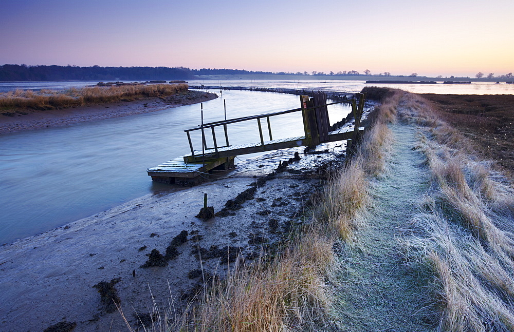 A frozen March morning at Blythburgh estuary, Suffolk, England, United Kingdom, Europe