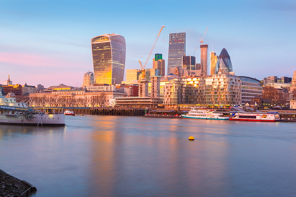 The City of London skyline and River Thames from South Bank, London, England, United Kingdom, Europe