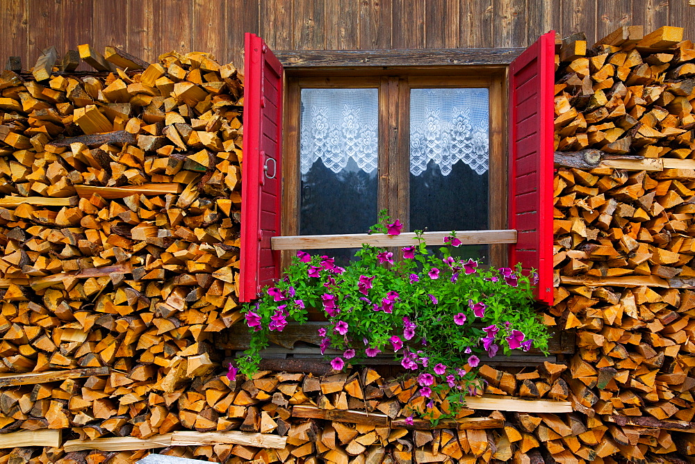 Firewood, Vigo di Fassa, Fassa Valley, Trento Province, Trentino-Alto Adige/South Tyrol, Italian Dolomites, Italy, Europe