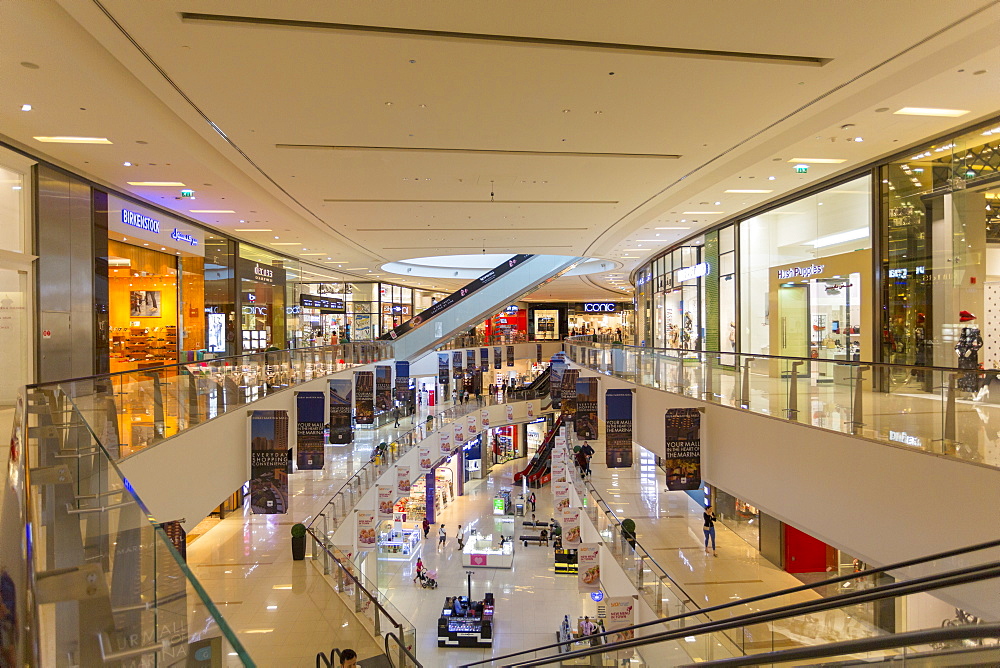 View of interior of the Marina Mall, Dubai, United Arab Emirates, Middle East