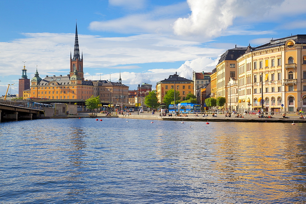 Riddarholmen with spire of Riddarholmskyrkan (Riddarholmen Church) on the skyline, Stockholm, Sweden, Scandinavia, Europe