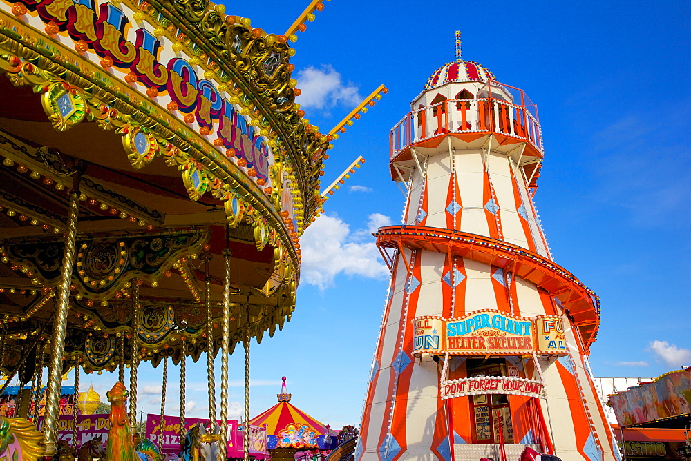 Helter Skelter, Goose Fair, Nottingham, Nottinghamshire, England, United Kingdom, Europe