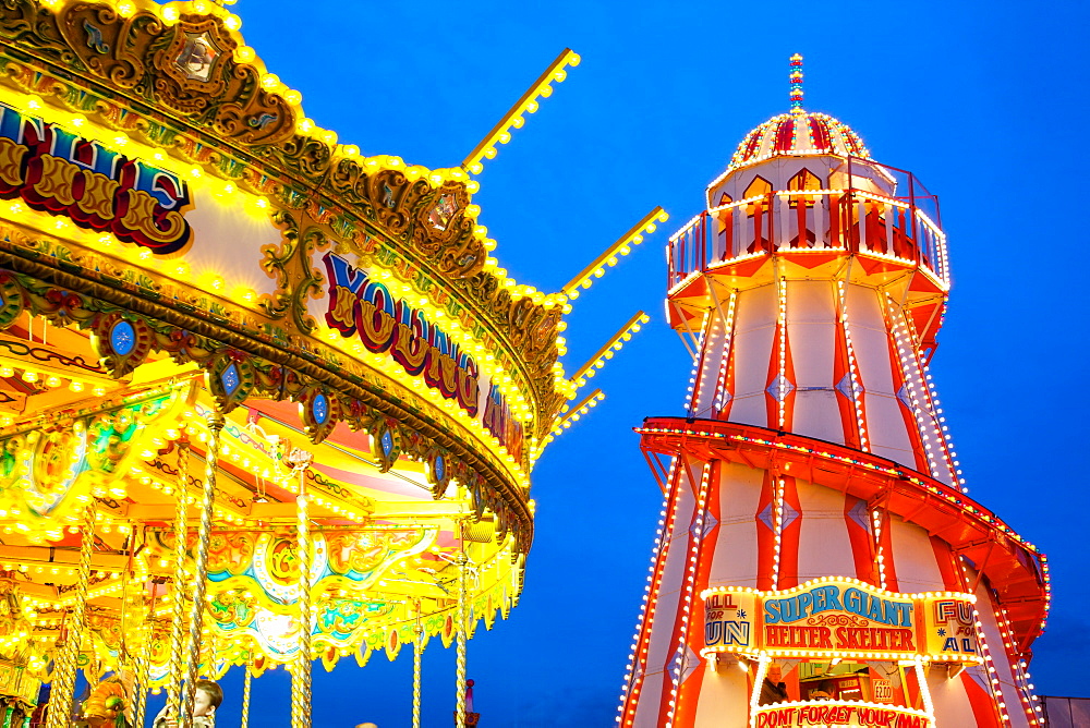 Helter skelter, Goose Fair, Nottingham, Nottinghamshire, England, United Kingdom, Europe