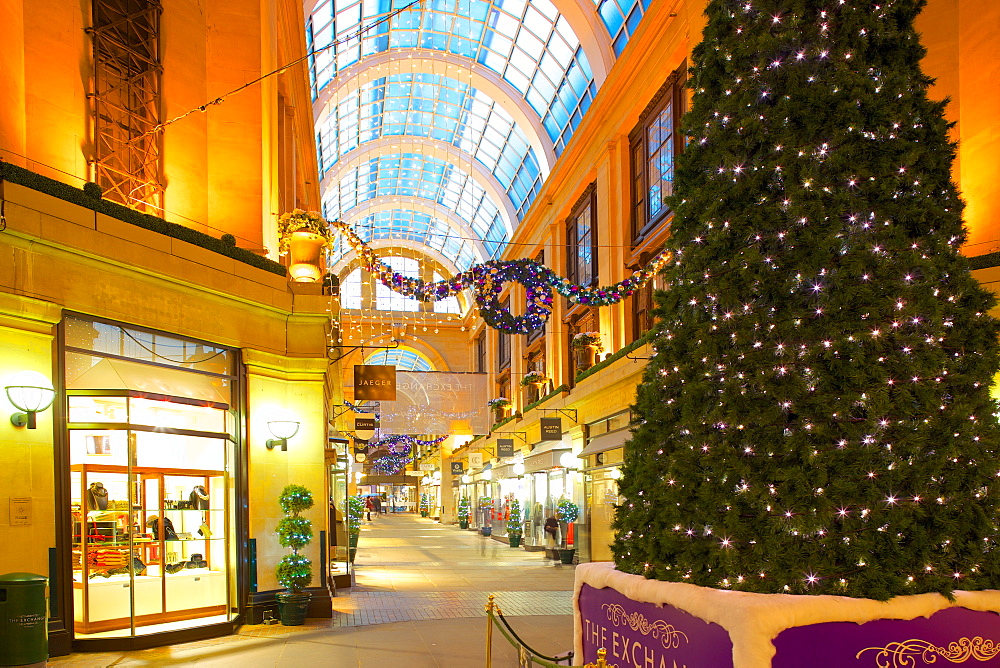 The Exchange interior at Christmas, Nottingham, Nottinghamshire, England, United Kingdom, Europe