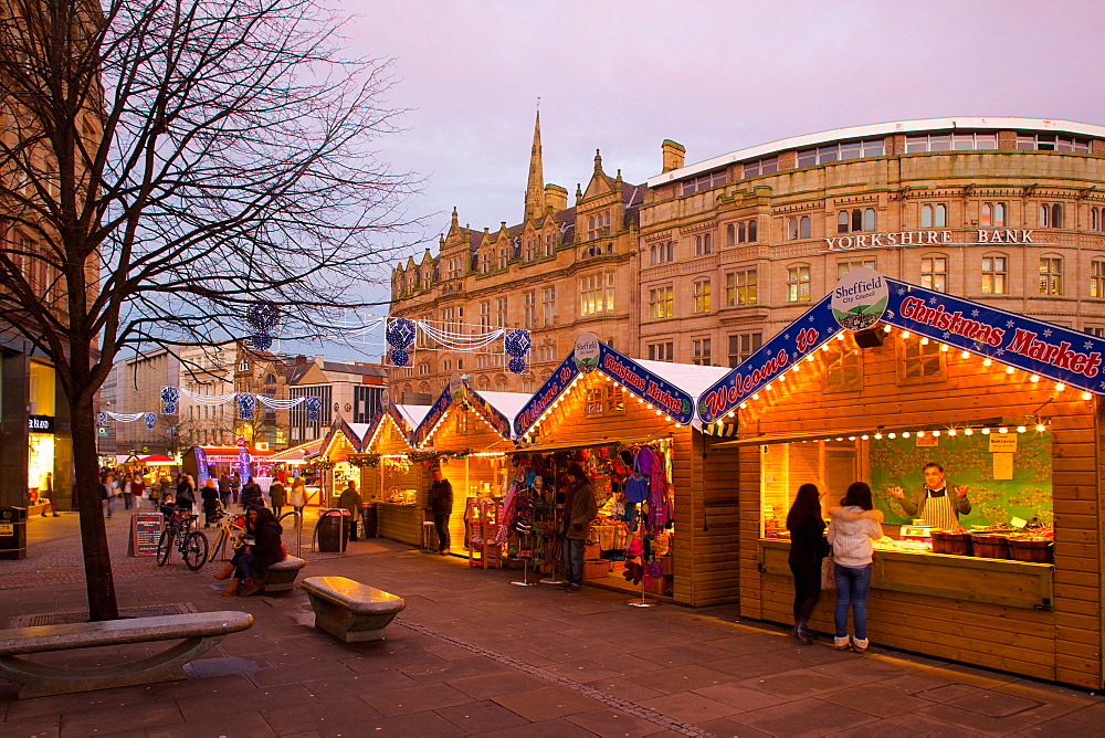 Christmas Market, Sheffield, South Yorkshire, Yorkshire, England, United Kingdom, Europe