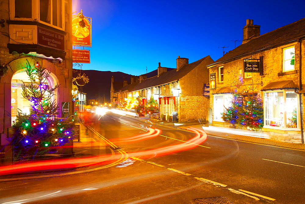 Castleton at Christmas, Peak District National Park, Derbyshire, England, United Kingdom, Europe