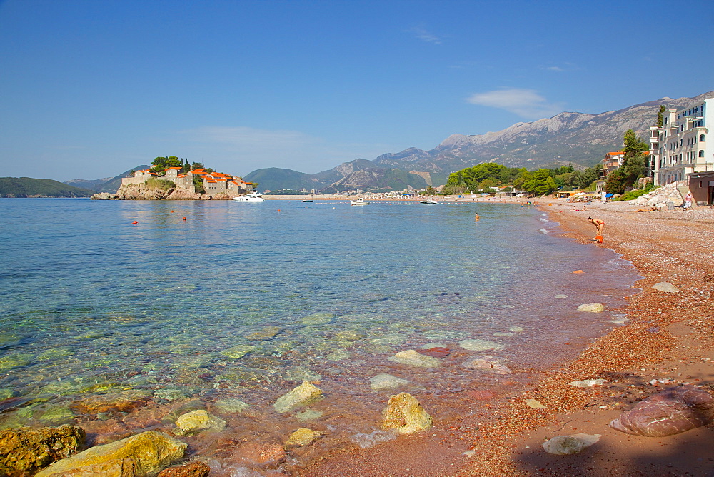 Sveti Stefan, Budva Bay, The Budva Riviera, Montenegro, Europe