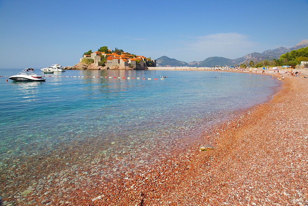 Sveti Stefan, Budva Bay, Budva Riviera, Montenegro, Europe 