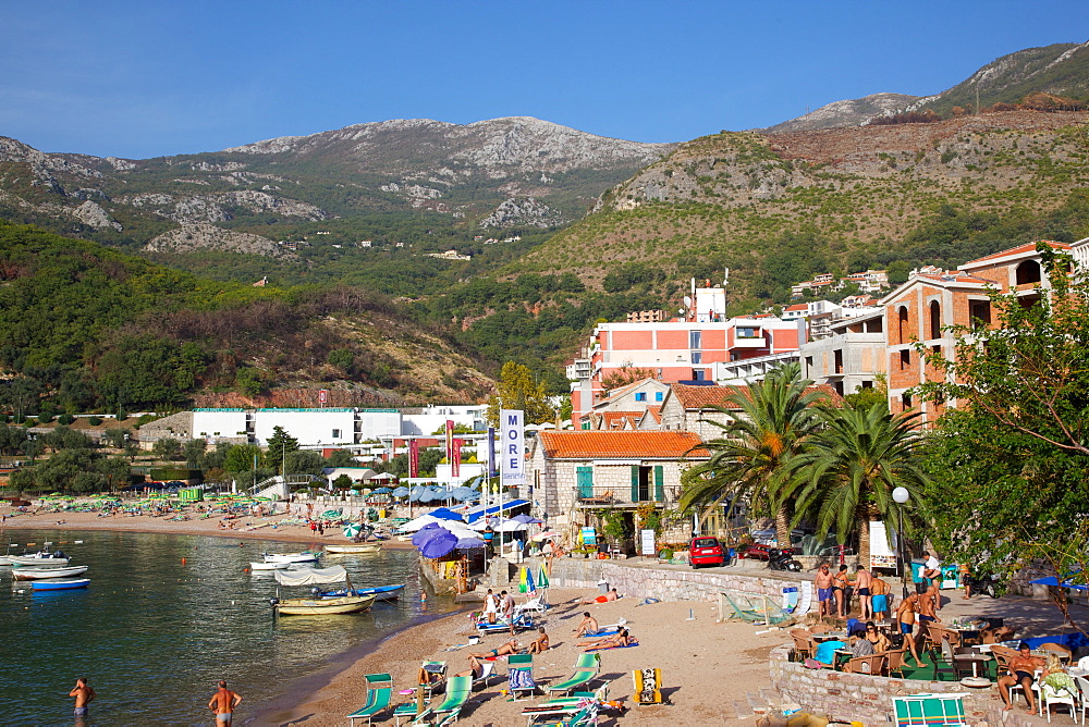 Beach, Milocer, Budva Bay, The Budva Riviera, Montenegro, Europe