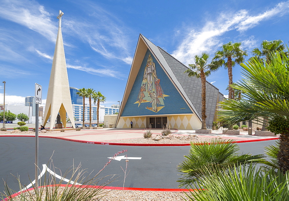 View of Las Vegas Cathedral, The Strip, Las Vegas Boulevard, Las Vegas, Nevada, United States of America, North America