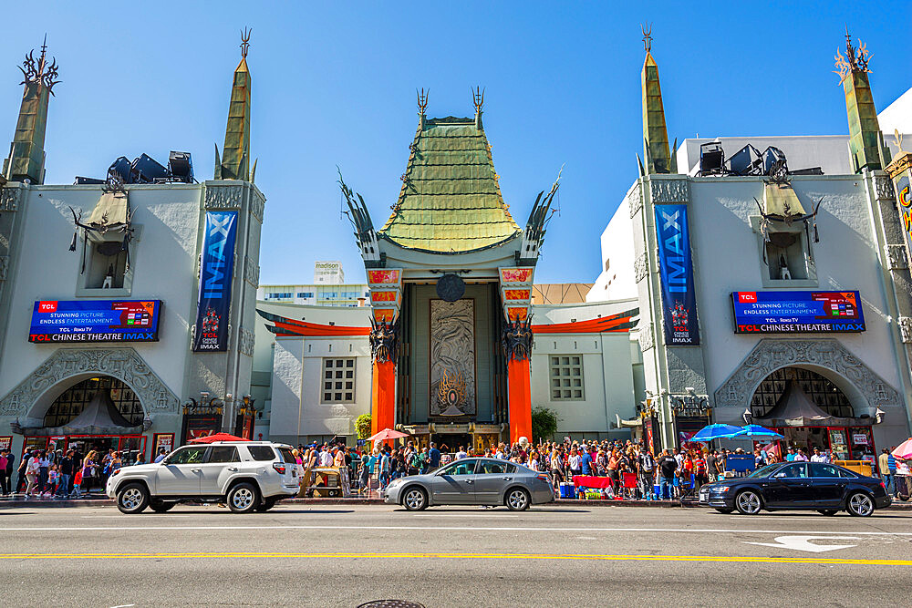 View of Grauman's Chinese Theatre on Hollywood Boulevard, Hollywood, Los Angeles, California, United States of America, North America