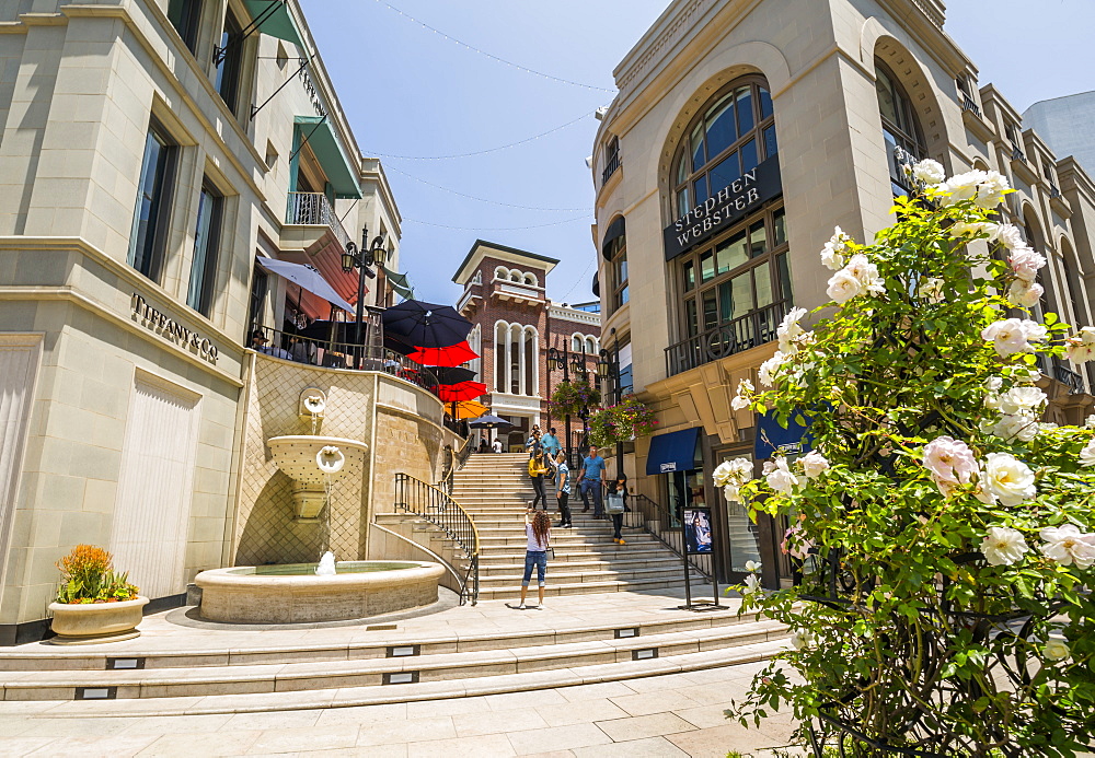 View of Rodeo Drive Steps on Rodeo Drive, Beverly Hills, Los Angeles, California, United States of America, North America