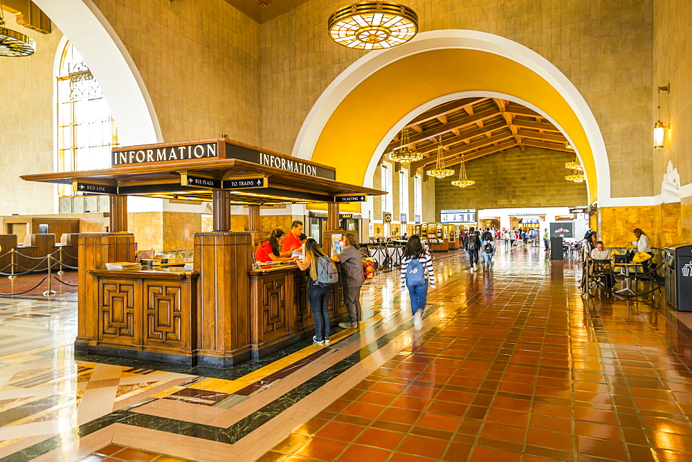 View of interior of Union Station, Los Angeles, California, United States of America, North America