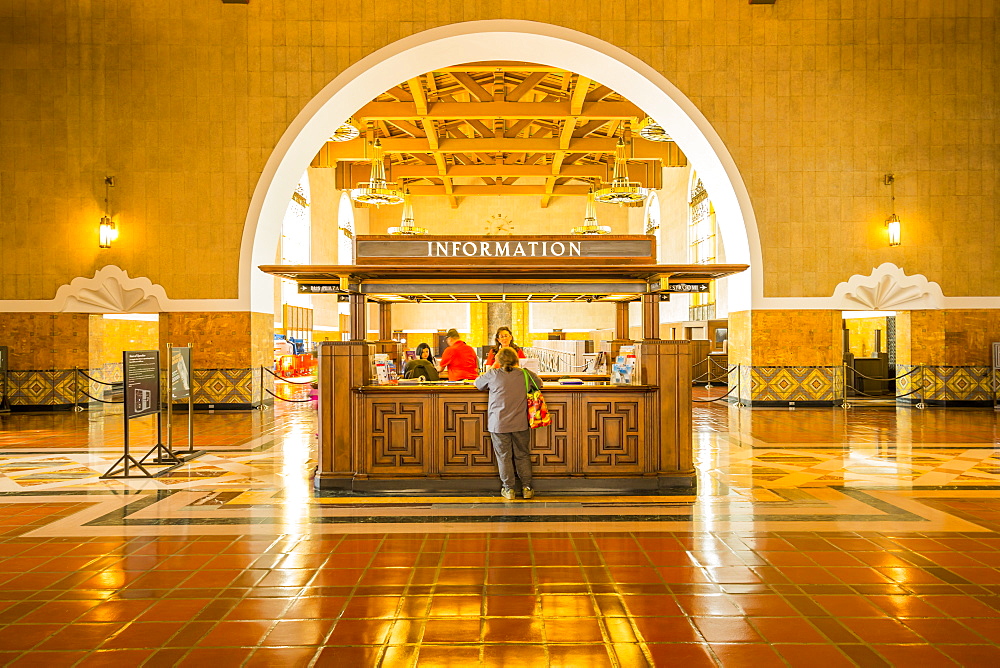 View of interior of Union Station, Los Angeles, California, United States of America, North America