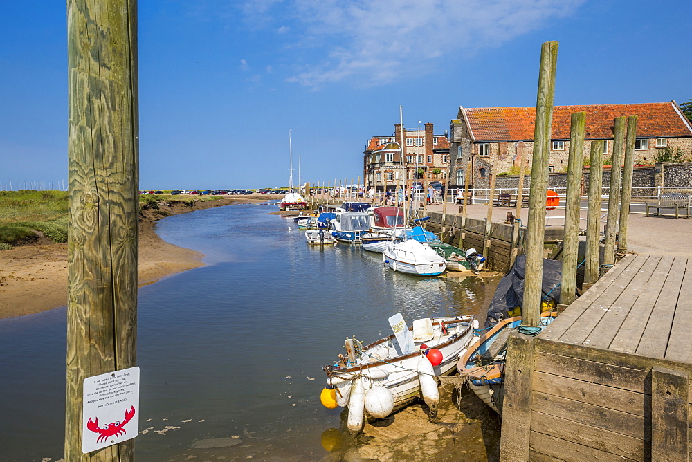 View of Quayside on a summer day, Blakeney, Norfolk, England, United Kingdom, Europe