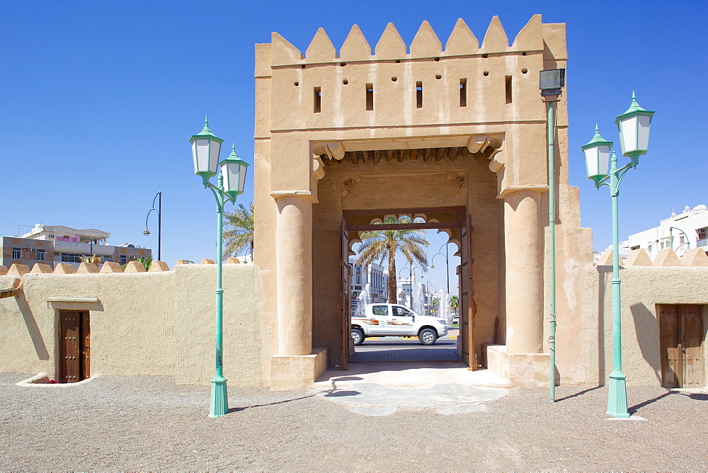 Entrance to Al Murabbaa Heritage Fort, Al Ain, Abu Dhabi, United Arab Emirates, Middle East 