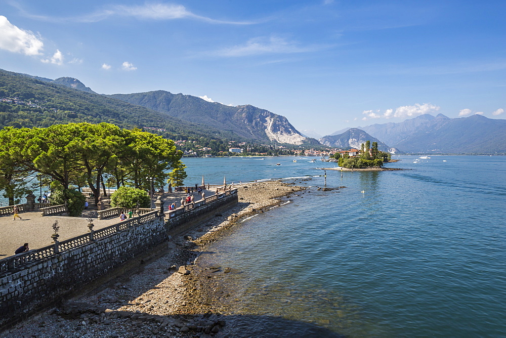 View from Royal Palace on Isola Bella, Borromean Islands, Lago Maggiore, Piedmont, Italian Lakes, Italy, Europe