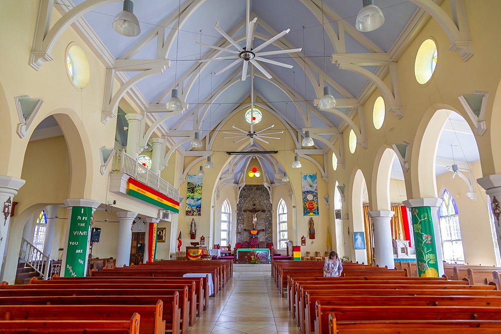 Interior of Cathedral of the Immaculate Conception, St. George's, Grenada, Windward Islands, West Indies, Caribbean, Central America