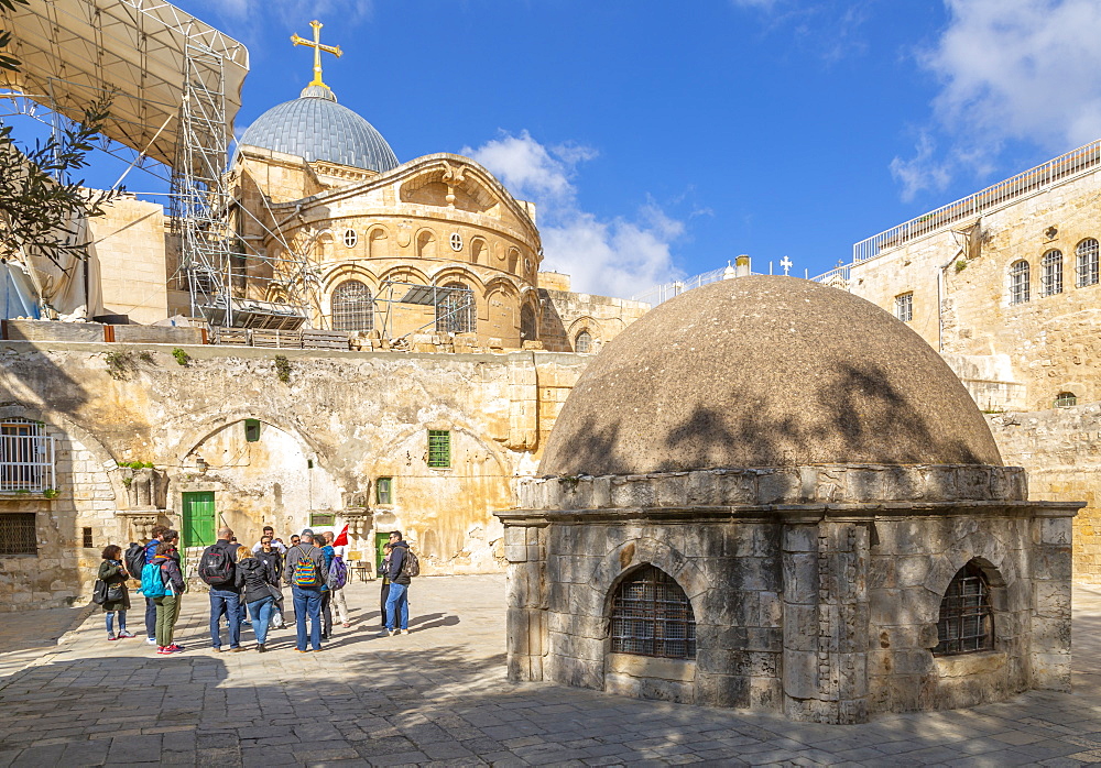 View of rooftop of Church of the Holy Sepulchre in Old City, Old City, UNESCO World Heritage Site, Jerusalem, Israel, Middle East