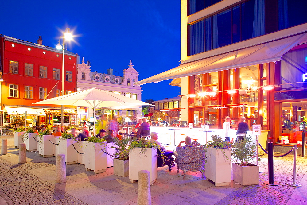 Restaurant on Vallgatan at dusk, Gothenburg, Sweden, Scandinavia, Europe