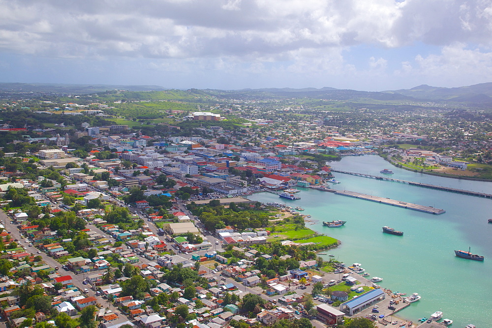 View over St. Johns, Antigua, Leeward Islands, West Indies, Caribbean, Central America