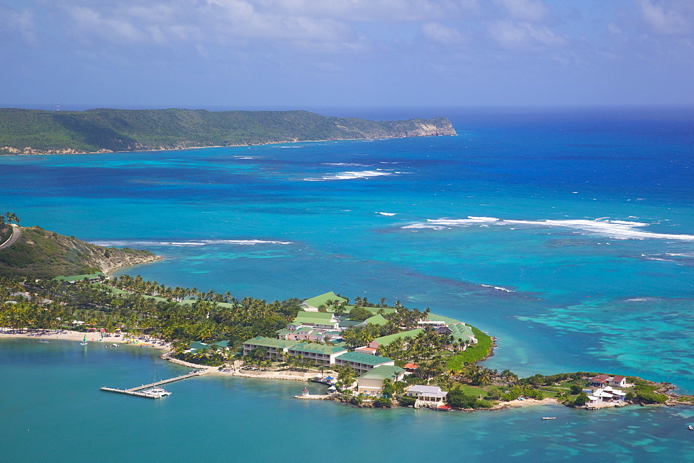 View of Mamora Bay and St. James Club, Antigua, Leeward Islands, West Indies, Caribbean, Central America