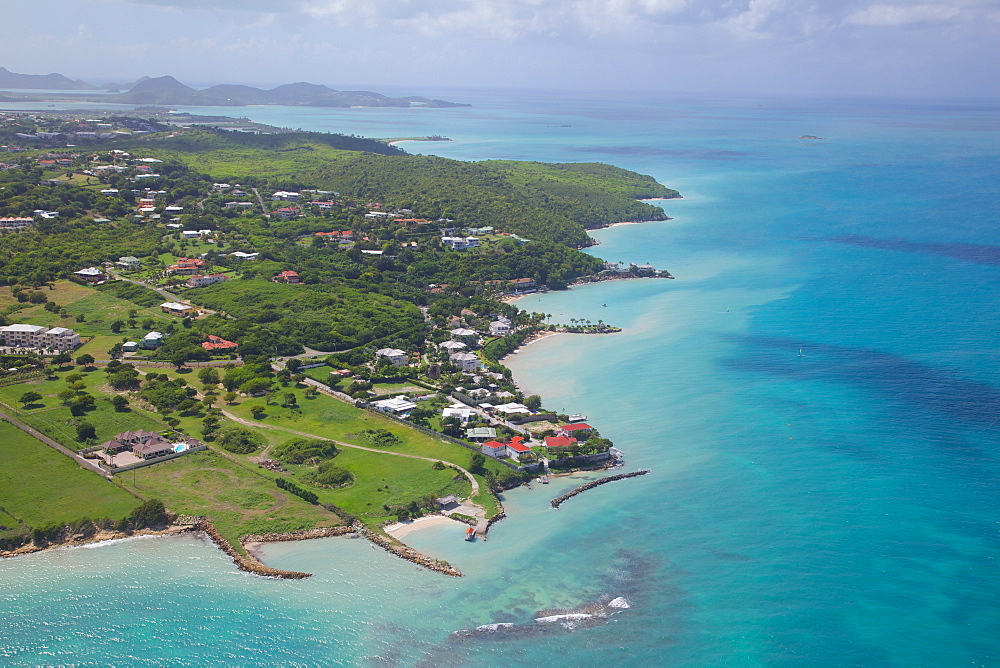 View of Boons Bay and Blue Water Bay, Antigua, Leeward Islands, West Indies, Caribbean, Central America