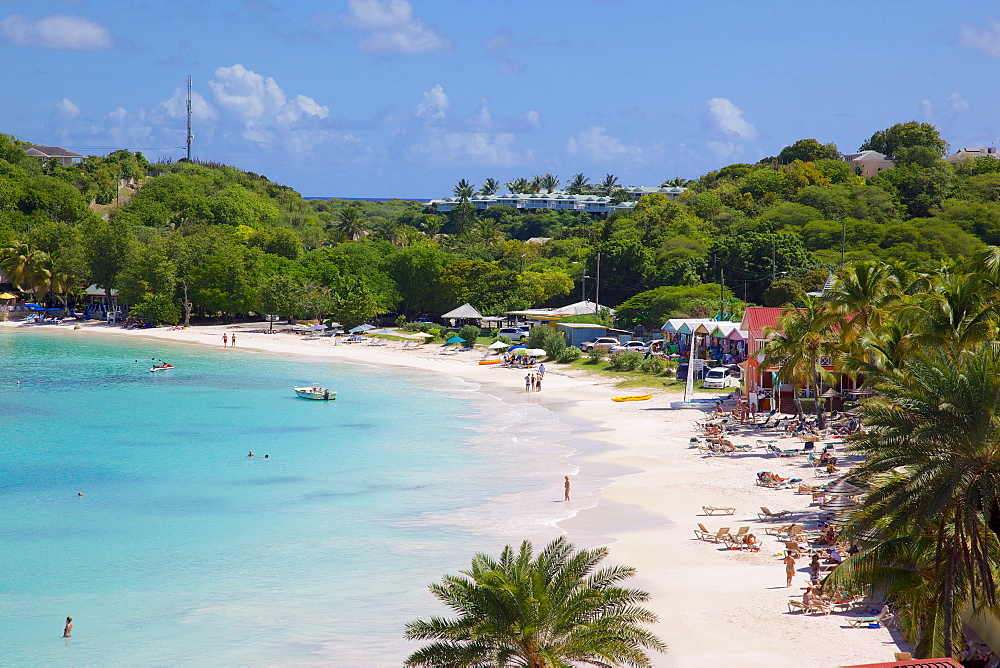 View of Long Bay and beach, Long Bay, Antigua, Leeward Islands, West Indies, Caribbean, Central America