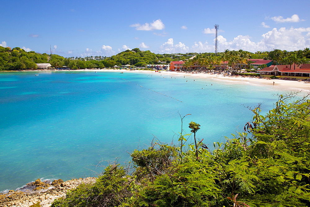 View of Long Bay and beach, Long Bay, Antigua, Leeward Islands, West Indies, Caribbean, Central America