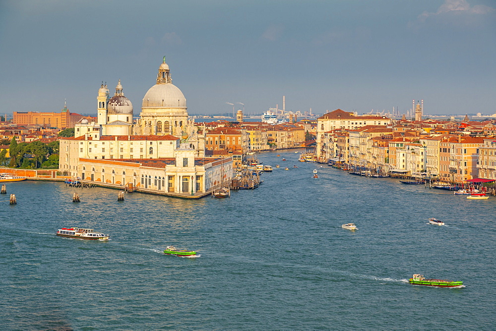 View of Venice from cruise ship at daybreak, Venice, UNESCO World Heritage Site, Veneto, Italy, Europe