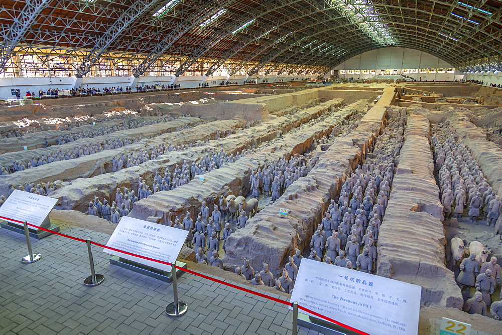 View of Terracotta Warriors in the Tomb Museum, UNESCO World Heritage Site, Xi'an, Shaanxi Province, People's Republic of China, Asia