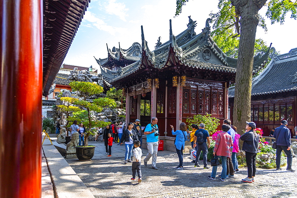 View of traditional Chinese architecture in Yu Garden, Shanghai, China, Asia