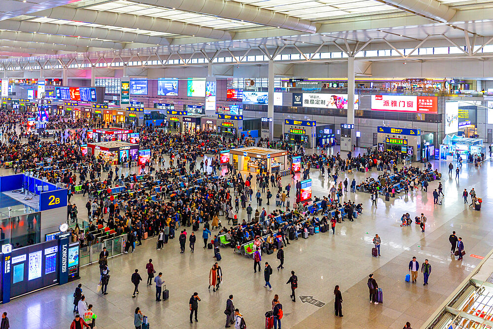 View of Hongqiao Railway Station, Shanghai, China, Asia