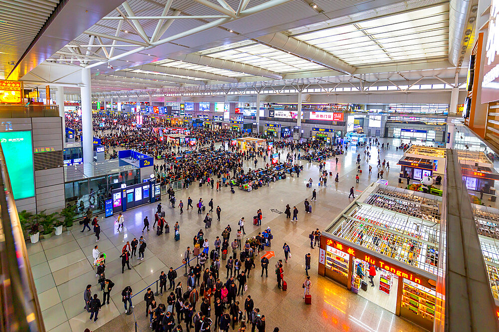 View of Hongqiao Railway Station, Shanghai, China, Asia