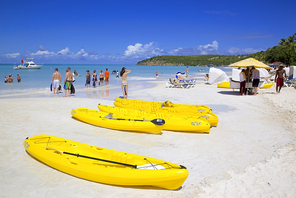 Beach, Dickenson Bay, St. Georges, Antigua, Leeward Islands, West Indies, Caribbean, Central America