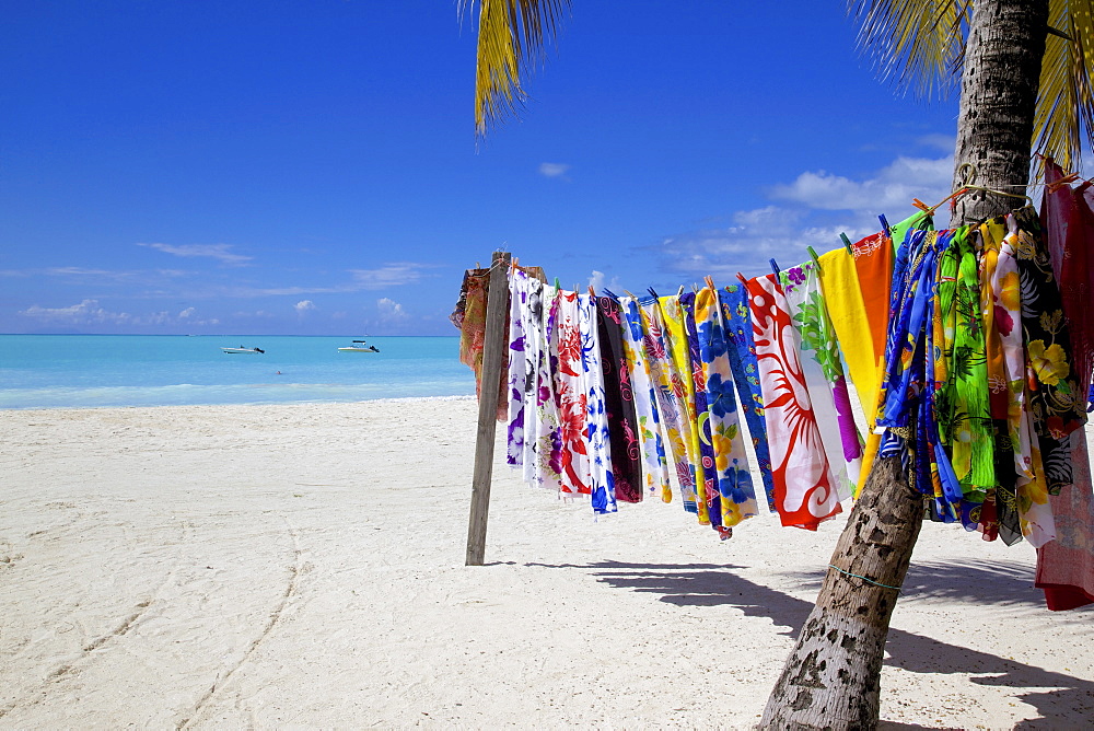 Beach and vendor's stall, Jolly Harbour, St. Mary, Antigua, Leeward Islands, West Indies, Caribbean, Central America