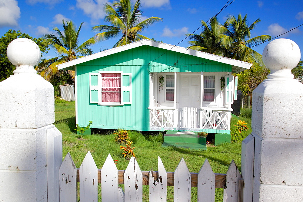 Colourful house near Falmouth, St. Paul, Antigua, Leeward Islands, West Indies, Caribbean, Central America