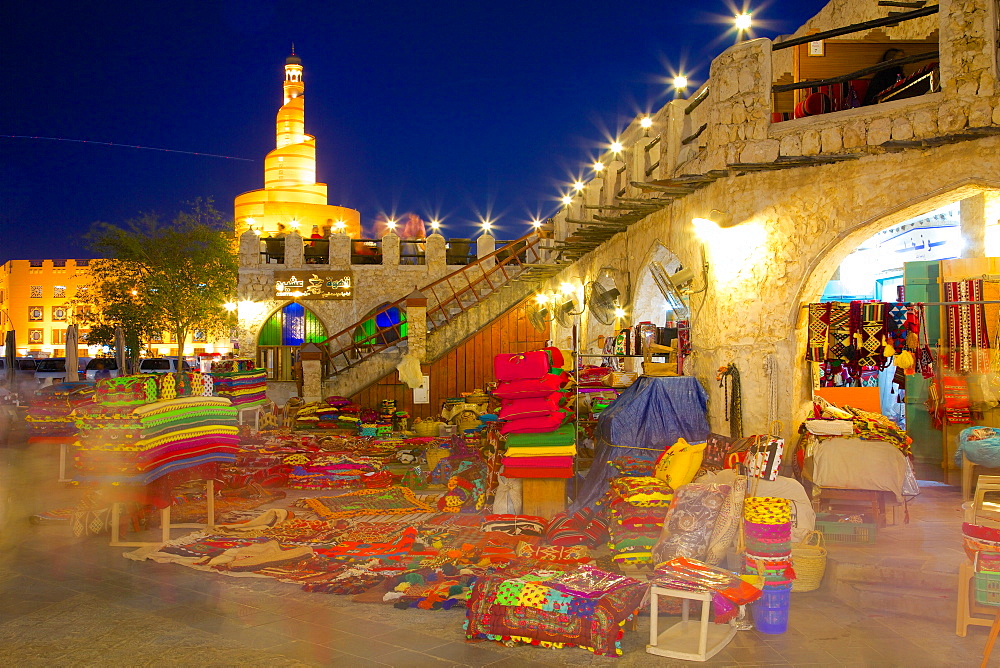 Souq Waqif at dusk, Doha, Qatar, Middle East