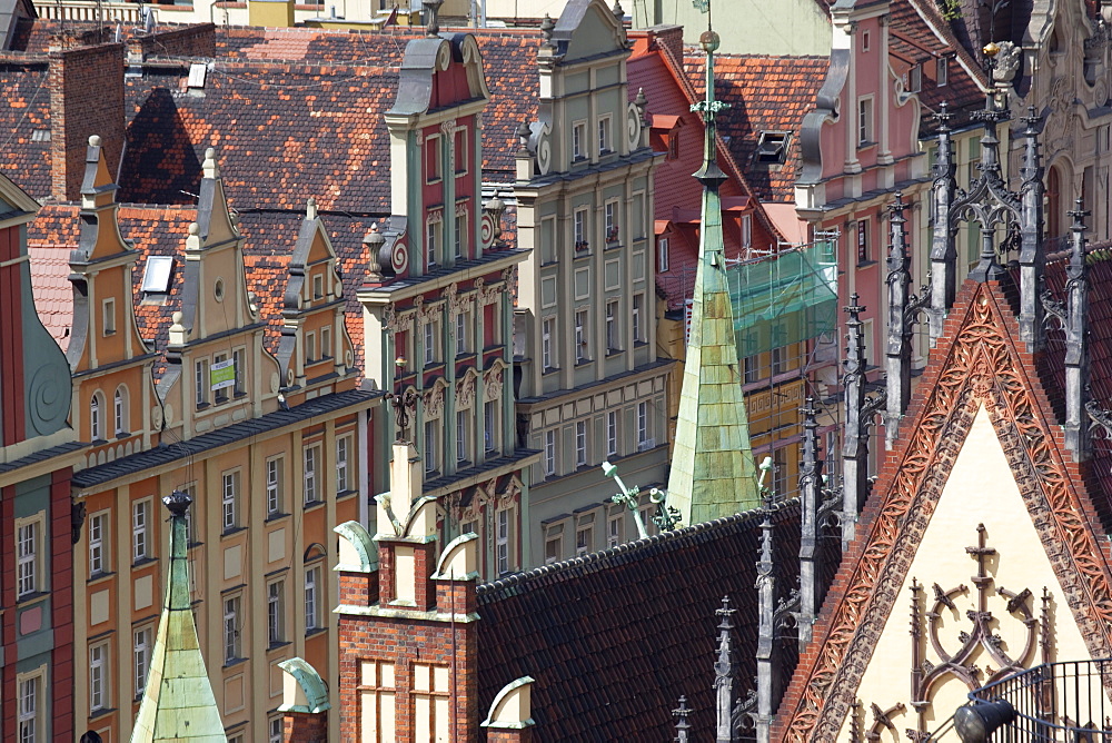 Old Town view from Marii Magdaleny Church, Wroclaw, Silesia, Poland, Europe